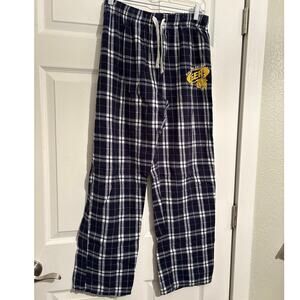 Men’s Medium Blue White Plaid Pajama Bottoms